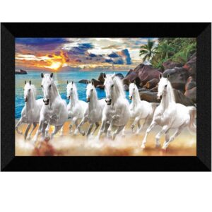 Positive Poster For Vastu Seven Lucky Running Horses Painting Poster